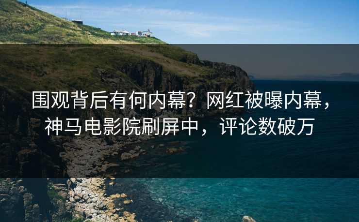 围观背后有何内幕？网红被曝内幕，神马电影院刷屏中，评论数破万