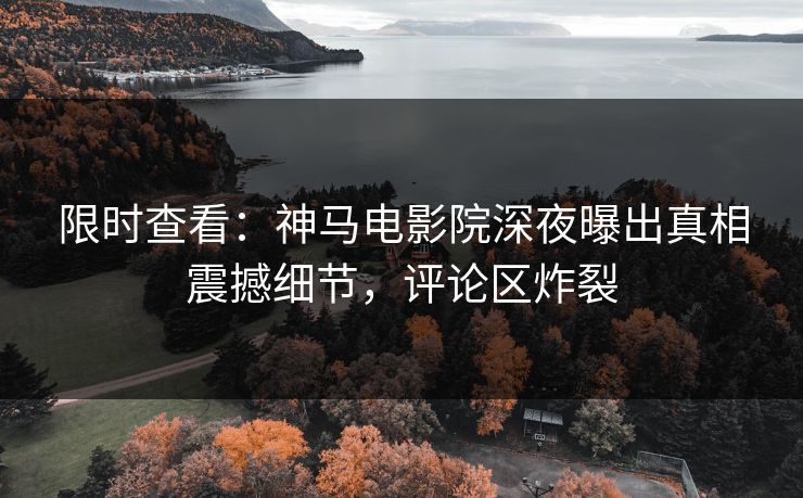 限时查看：神马电影院深夜曝出真相震撼细节，评论区炸裂